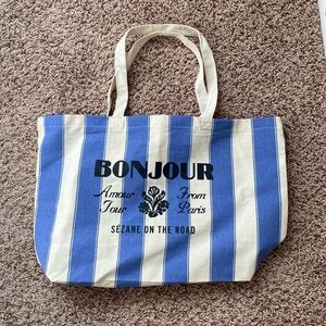 Sezane Striped Tote Bag